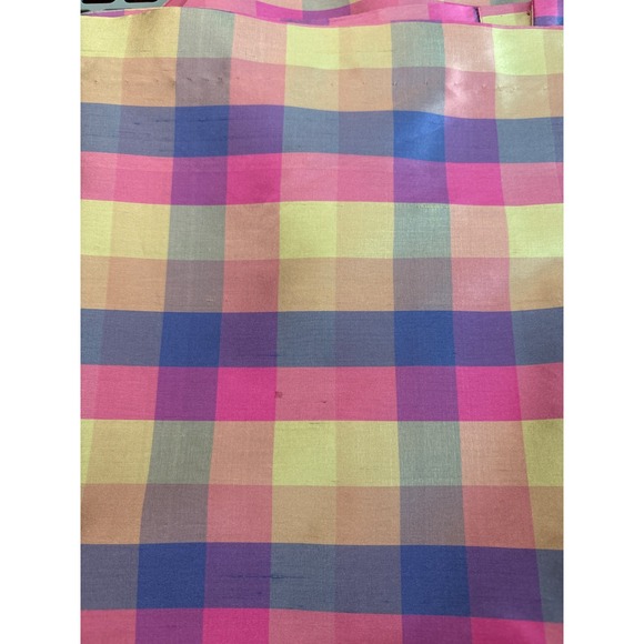 Pure & Simple VTG Womens 100% Silk Plaid Sheath Dress Sleeveless Pastel Size 14 - Picture 11 of 11